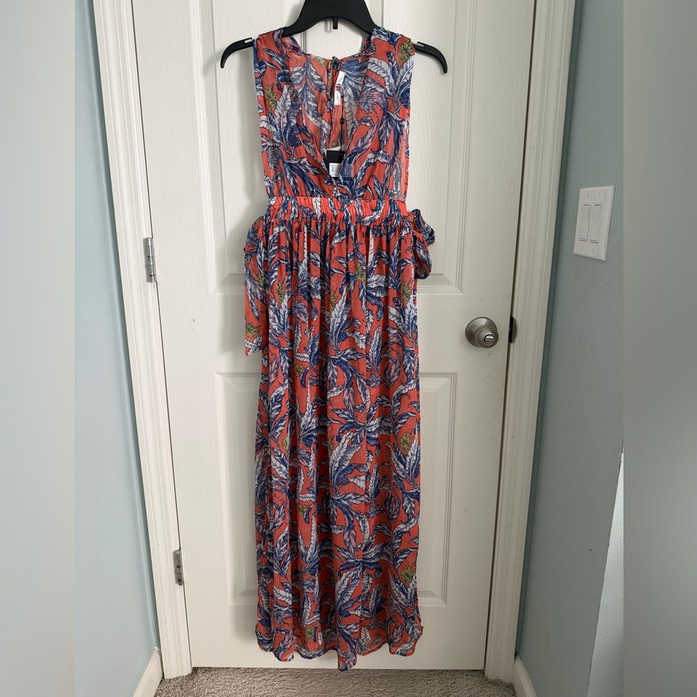 America and Beyond Persimmon Leaf Maxi Dress Coverup size S Retail $200